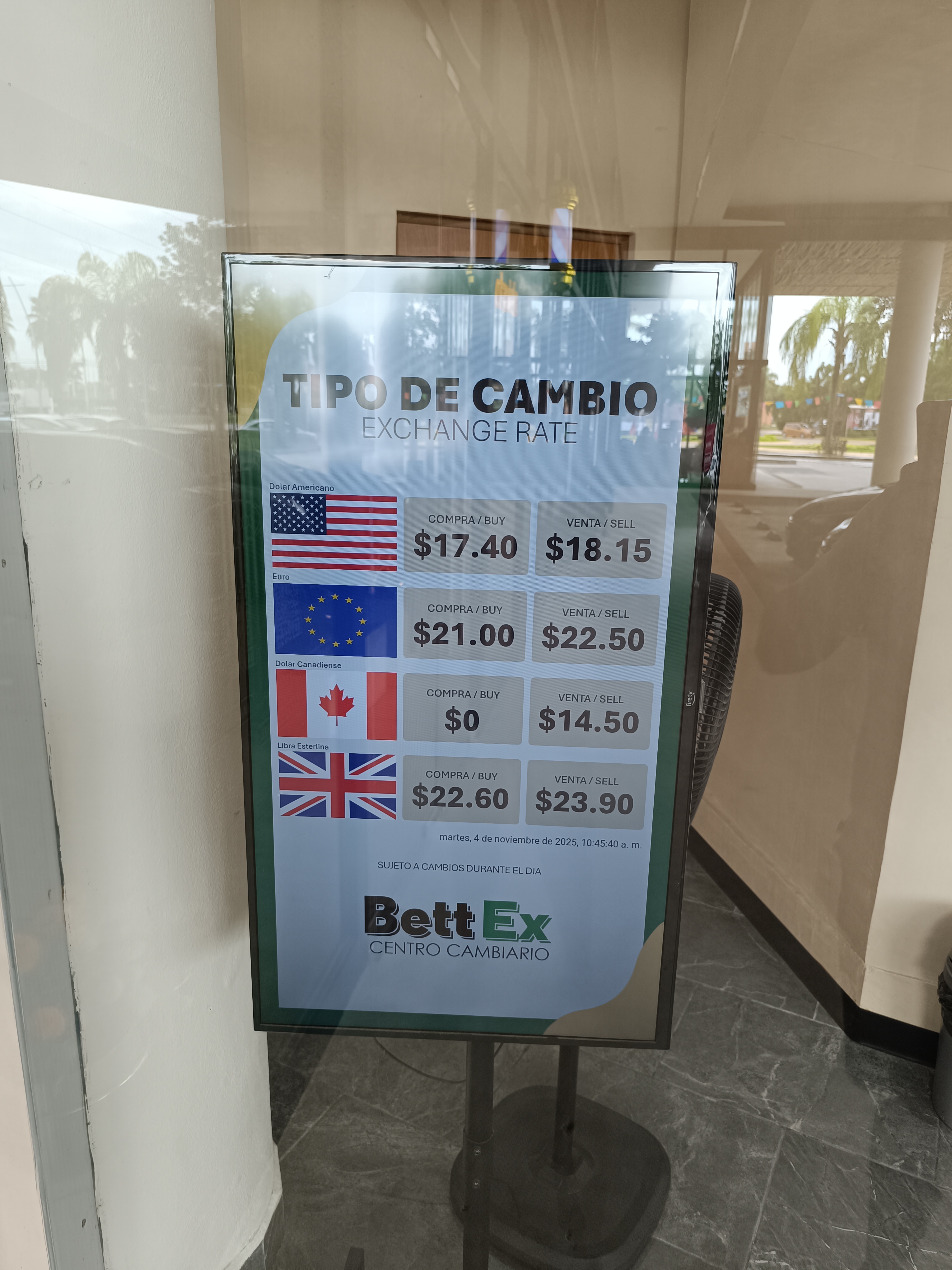 Instalación de tablero digital en casa de cambio